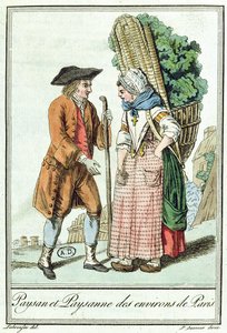 Parasztok a párizsi régióból, Jules Grasset de Saint-Sauveur (1757-1810) „Encylopedie des Voyages” című művéből, 1796